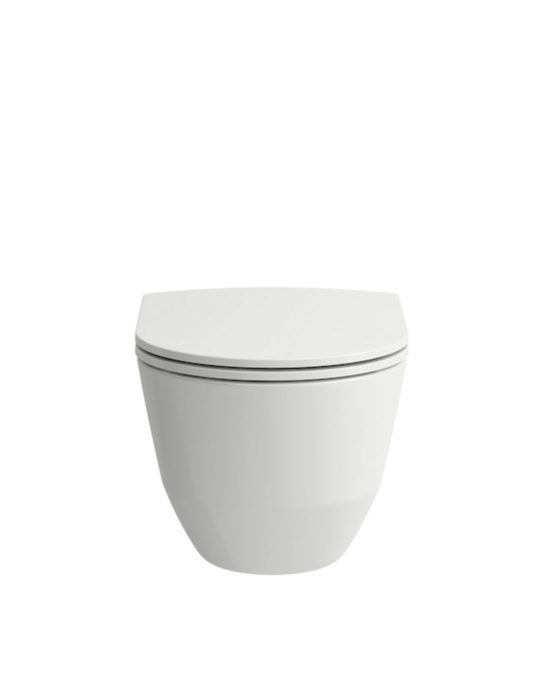 Novosans toalettstol Laufen Pro Compact sedd framifrån. Färg: vit. Produktnummer: 8209654000001.