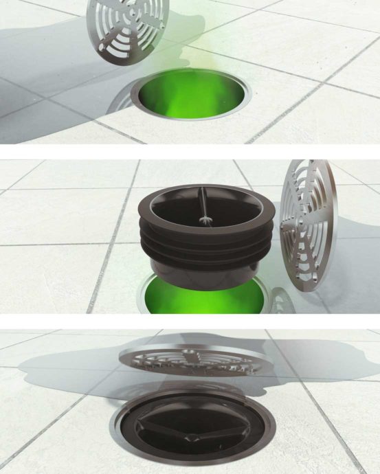 Novosan Green Drain 3D-bilder på luktlås.