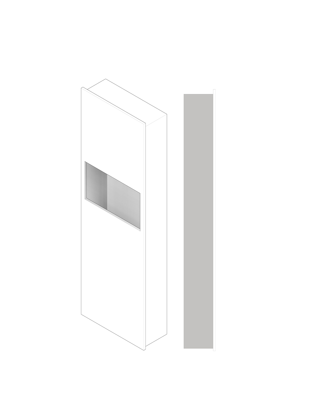 PIATTO™ inbyggnadselement med pappershandduksdispenser samt papperskorg - vitt - Bild 8