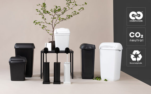 BlackSatino papperskorgar, hygienkärl och dispensrar