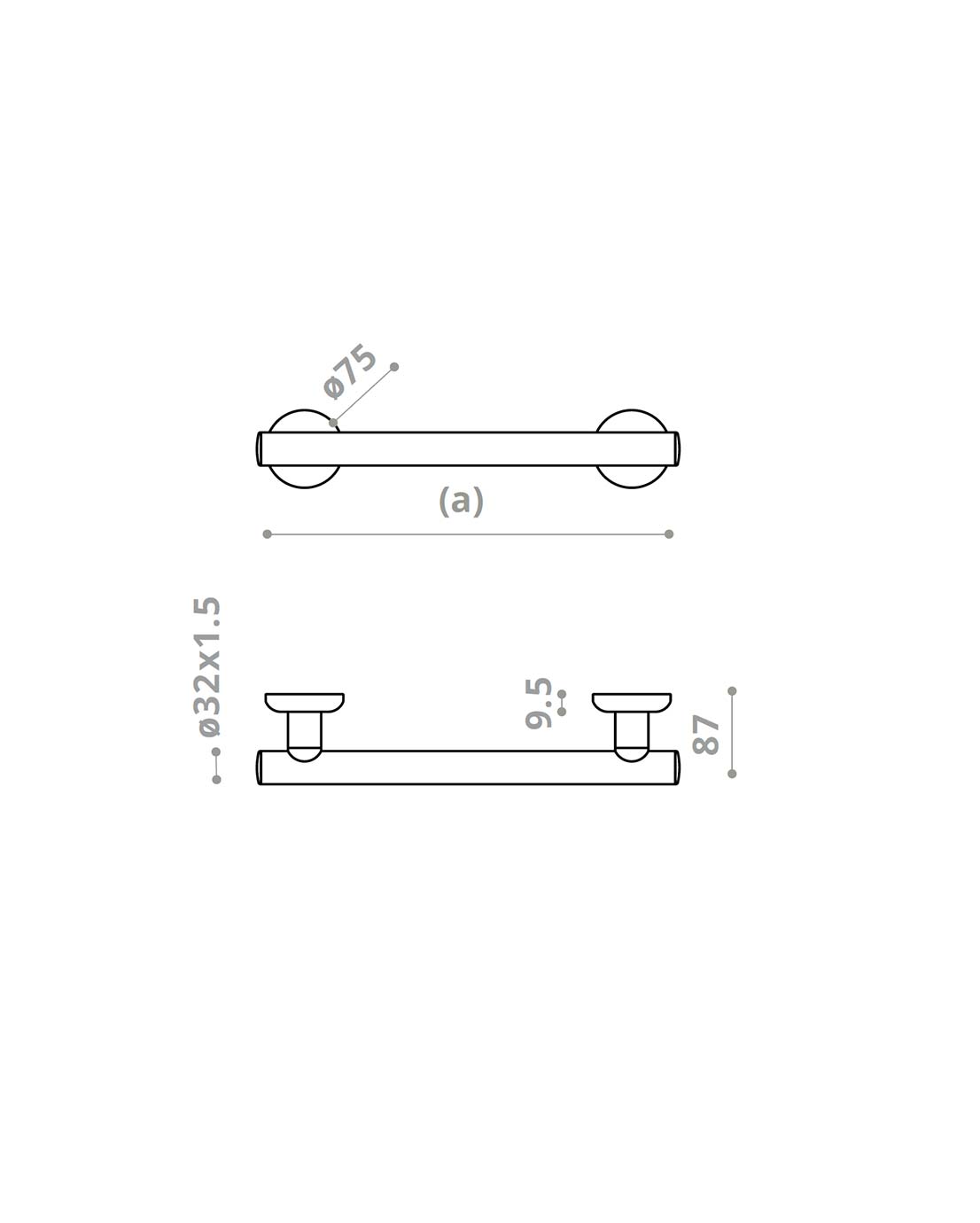 Stödhandtag Pito Deluxe, INOX, vitt, längder: 30, 40 cm - Bild 4