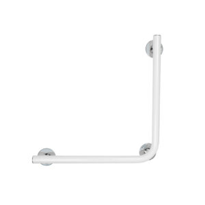 Novosan Deluxe vinkelrätt stödhandtag, L-modell. Färg: RAL9016, vitt. Storlek:50x50 cm.