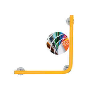 Stödhandtag Novosan Pito Deluxe, L-format. Färg: RAL1017. Storlek: 50 x 50 cm.